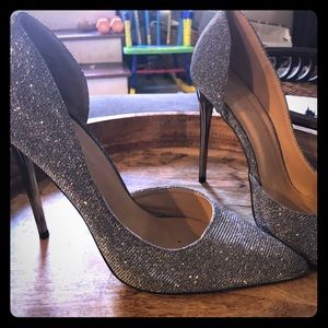 Silver Glitter Heels